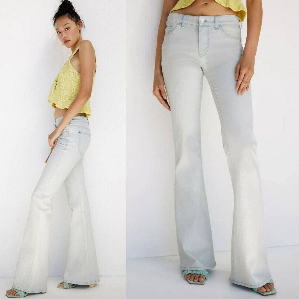ANTHROPOLOGIE PILCRO OCEANUS LOW- RISE FLARE JEANS